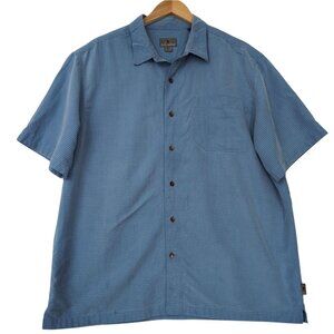Royal Robbins Desert Pucker Dry Short Sleeve Shirt Mens XL Blue Relaxed Fit
